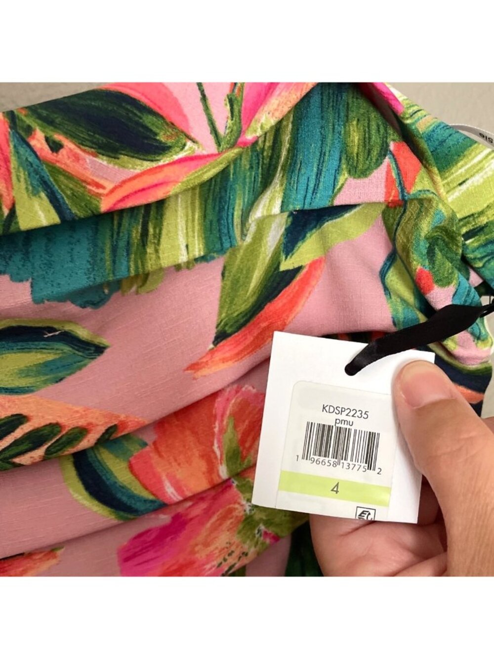 Kensie Floral Pleated Midi Dress Pink Green A-Line Size 4 NWT Summer Boho - Picture 7 of 16